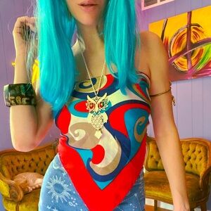 Vintage 1960s psychedelic mod scarf